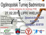 Badminton4all - Ogólnopolski Turniej Badmintona w  Lipkach Wielkich