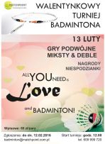Walentynkowy Turniej Badmintona Gier Podwójnych